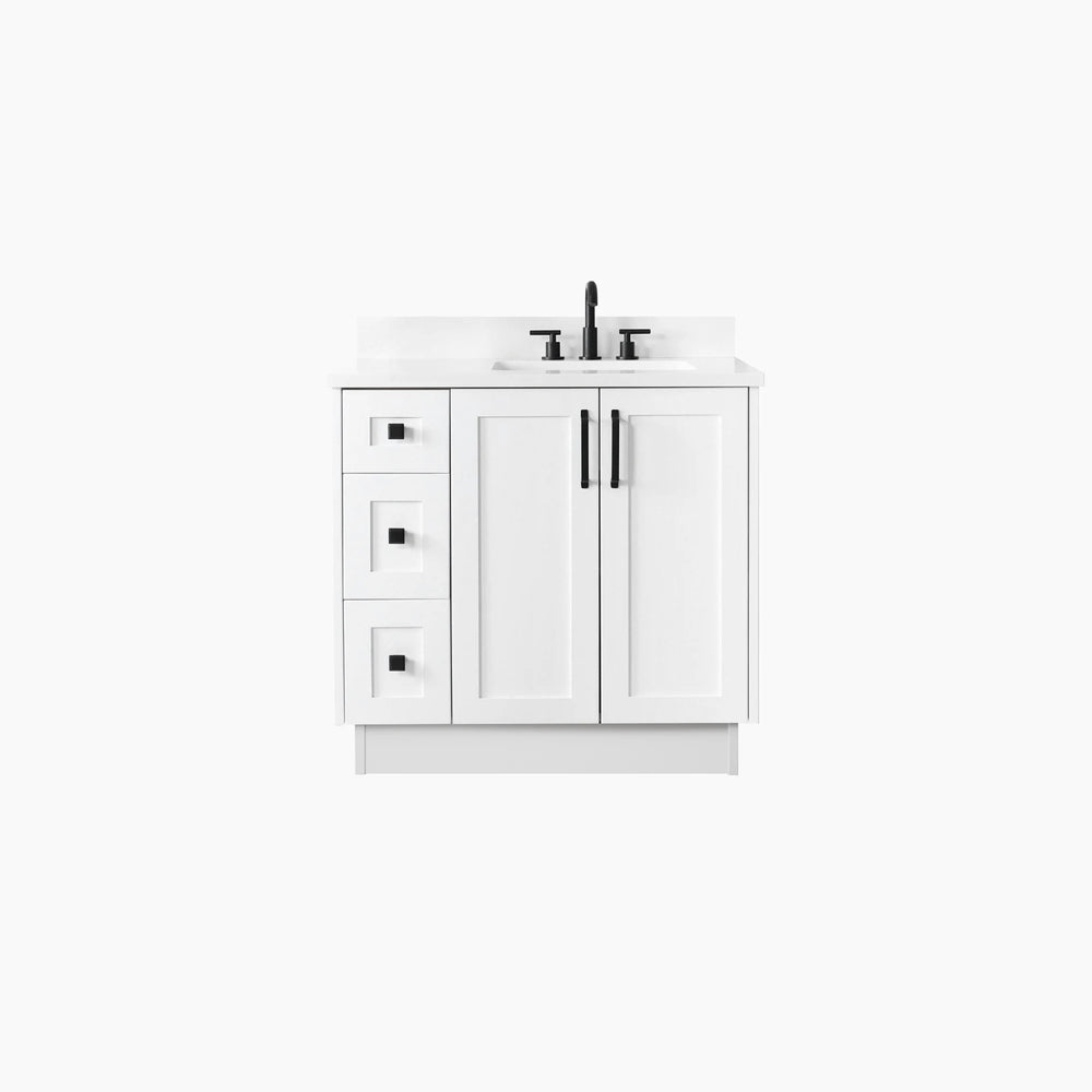 
                  
                    Bridgeport 36" Satin White Bathroom Vanity, Right Sink
                  
                