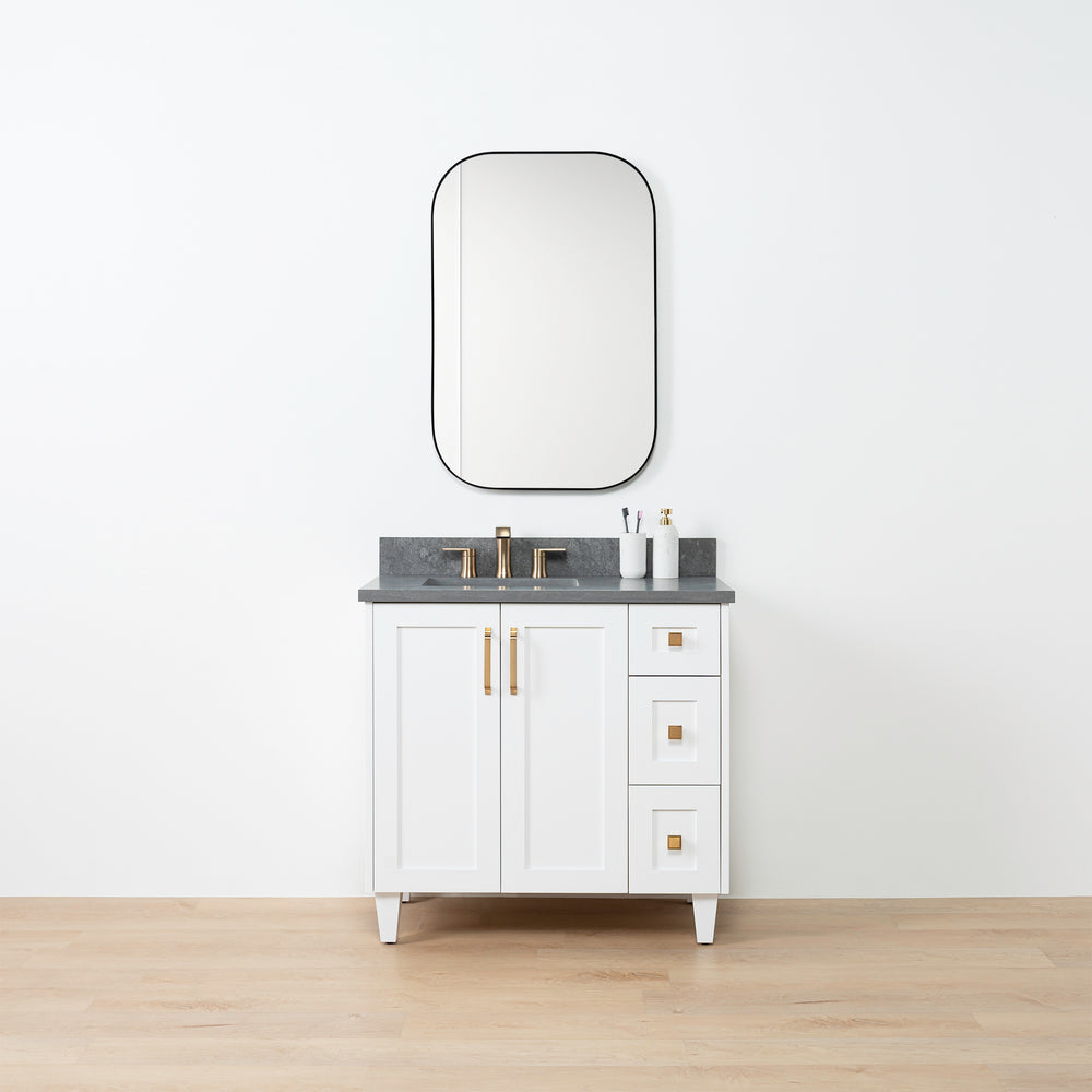 
                  
                    Bridgeport SLIM 36" Satin White Bathroom Vanity, Left Sink
                  
                