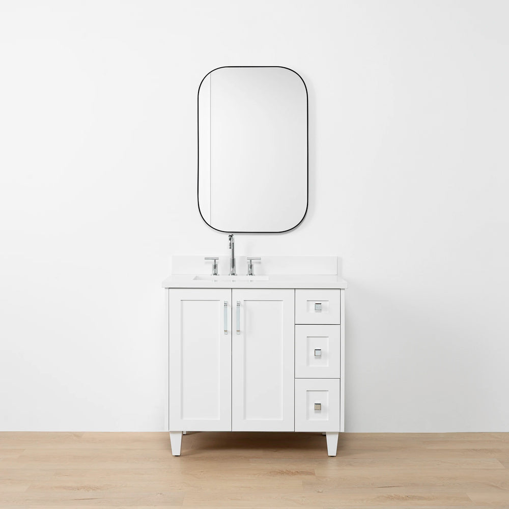 
                  
                    Bridgeport SLIM 36" Satin White Bathroom Vanity, Left Sink
                  
                