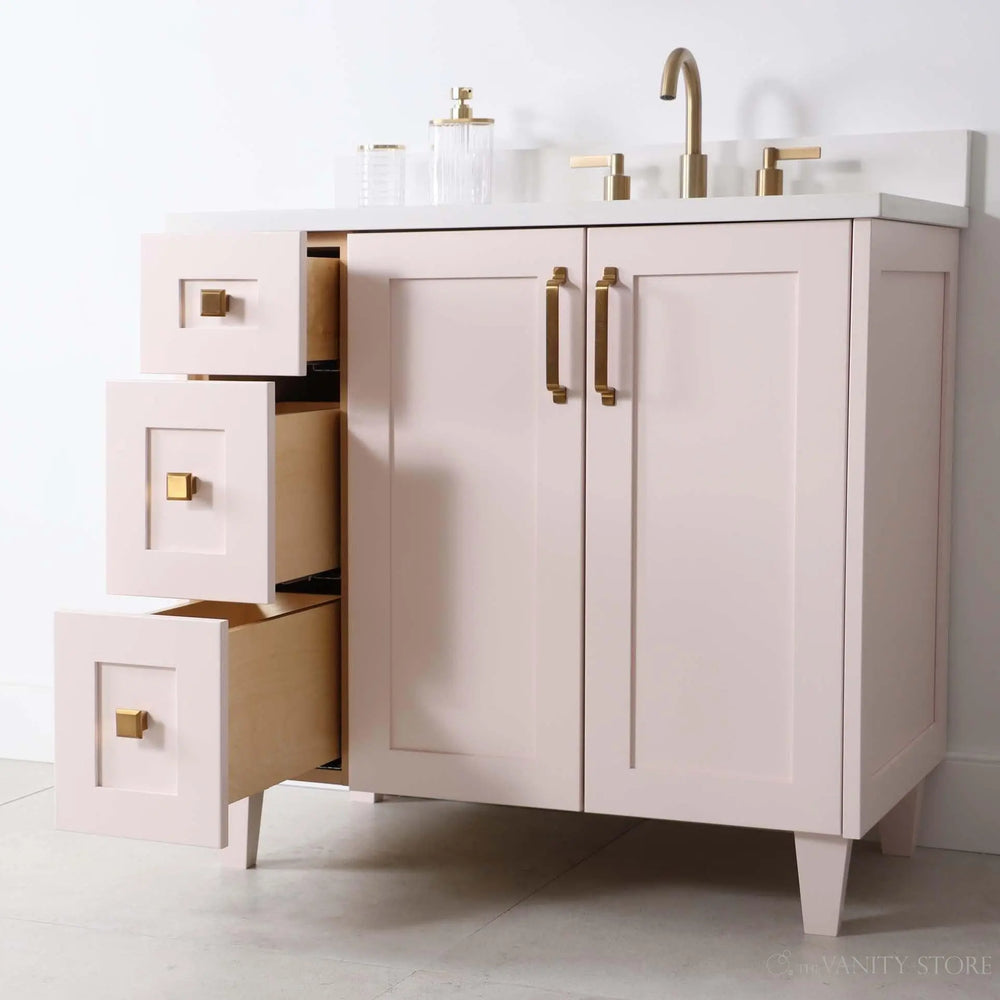 
                  
                    Bridgeport 36" Champagne Pink Bathroom Vanity, Right Sink
                  
                