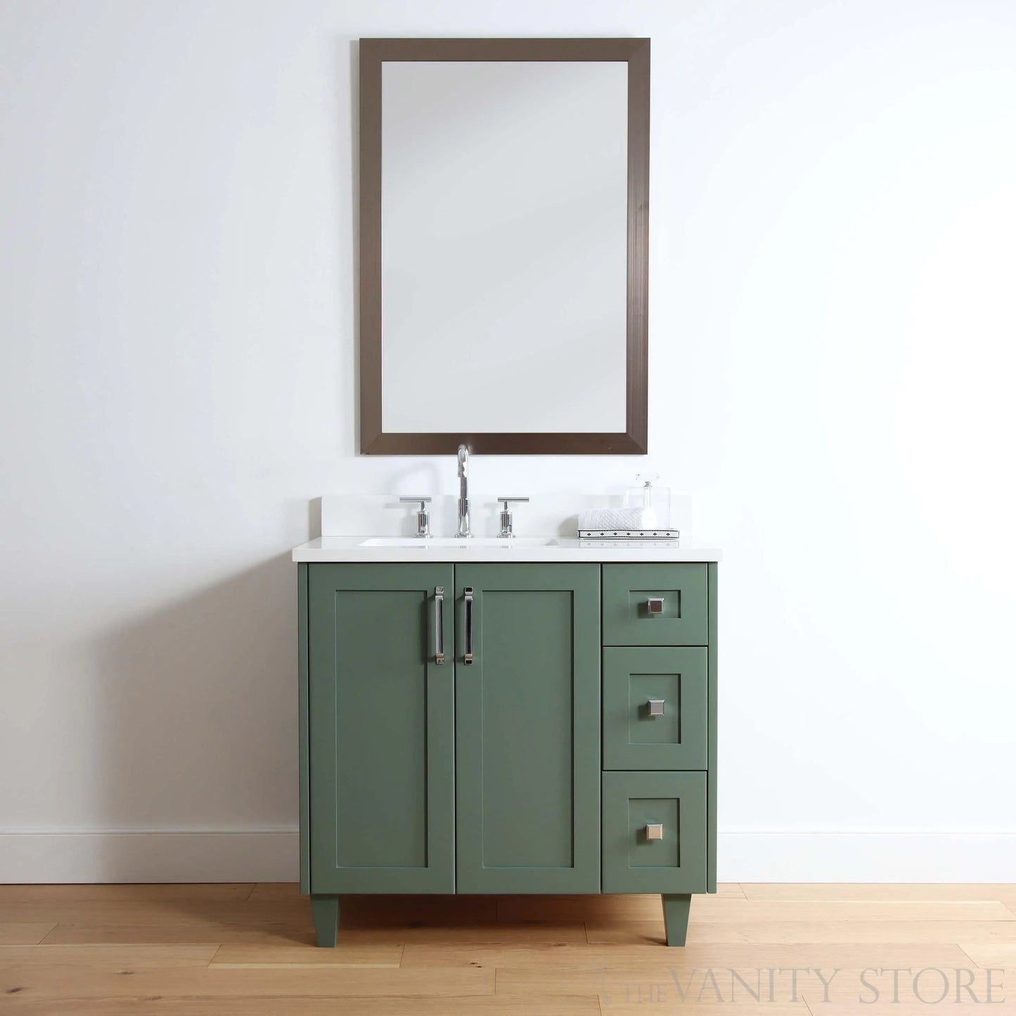 Bridgeport 36", Teodor® Sage Green Vanity, Left Sink Teodor Bathroom VanityCanada