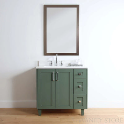 Bridgeport 36", Teodor® Sage Green Vanity, Left Sink Teodor Bathroom VanityCanada
