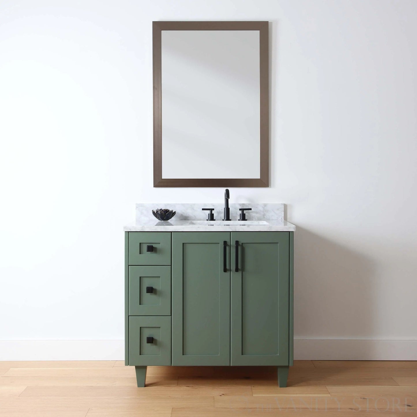 Bridgeport 36", Teodor® Sage Green Vanity, Right Sink Teodor Bathroom VanityCanada