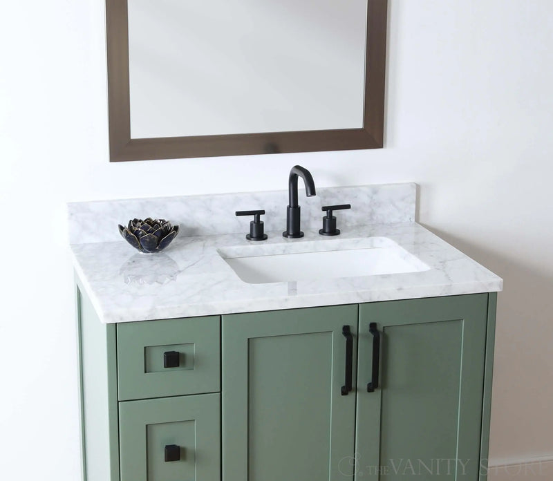 Bridgeport 36" Sage Green Bathroom Vanity, Right Sink