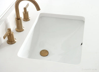 Bridgeport 36" Satin White Bathroom Vanity, Left Sink