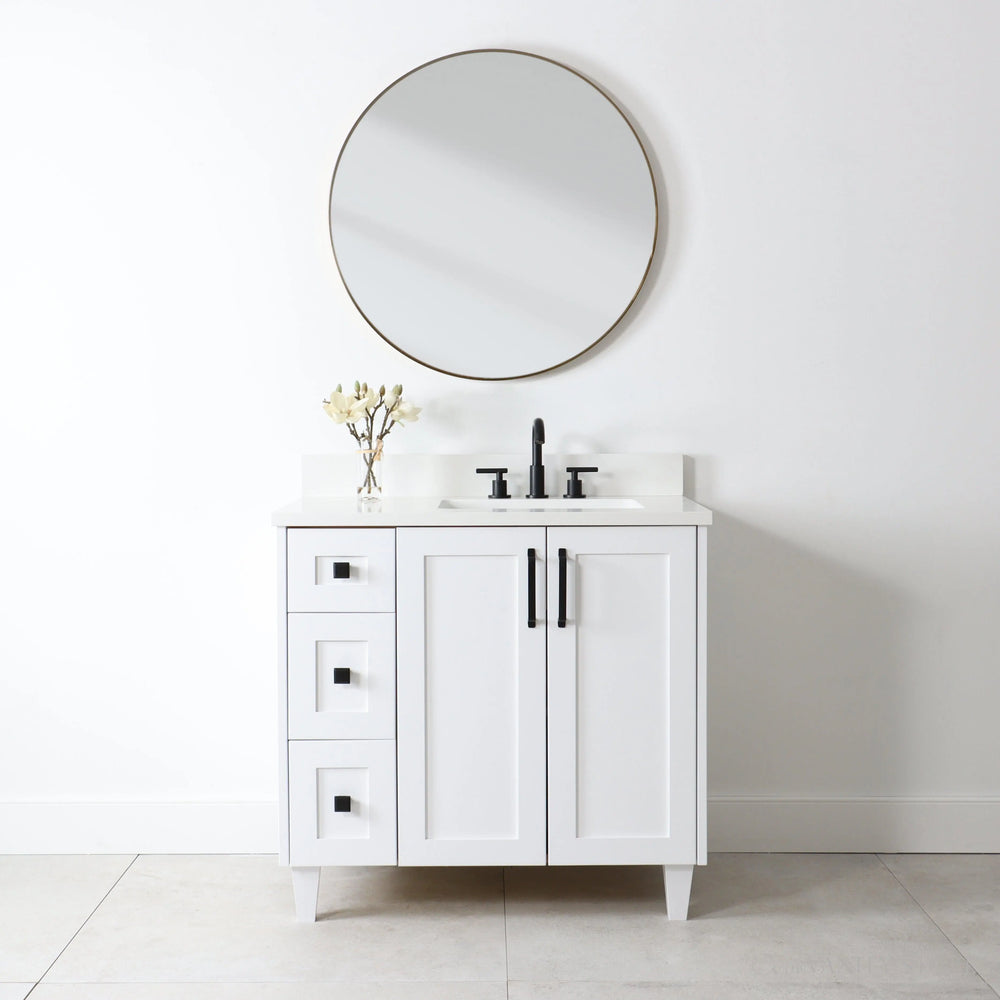 
                  
                    Bridgeport 36" Satin White Bathroom Vanity, Right Sink
                  
                