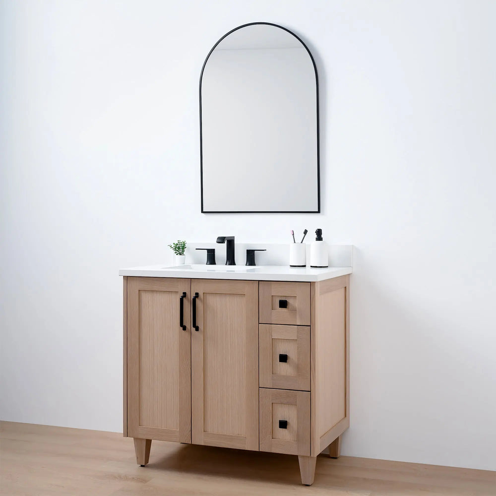 
                  
                    Bridgeport 36", Teodor® White Oak Vanity, Left Sink Teodor Bathroom VanityCanada
                  
                