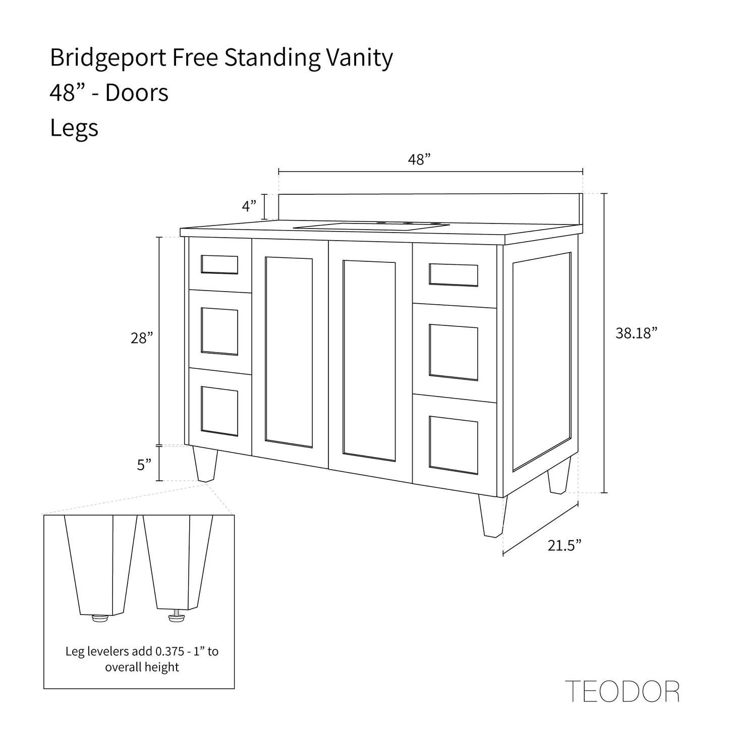
                  
                    Bridgeport 48", Teodor® American Black Walnut Vanity Teodor
                  
                