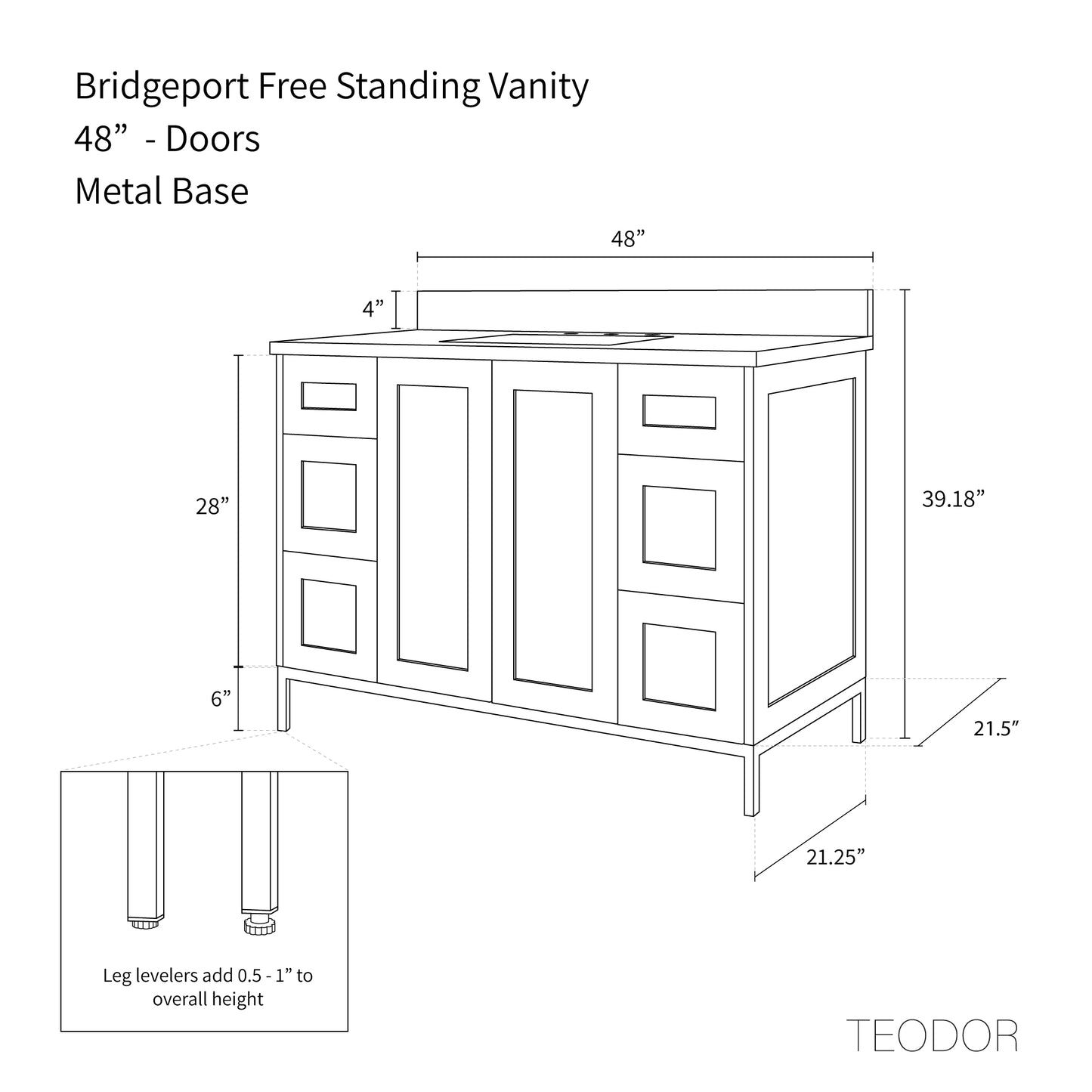 
                  
                    Bridgeport 48" White Oak Bathroom Vanity
                  
                
