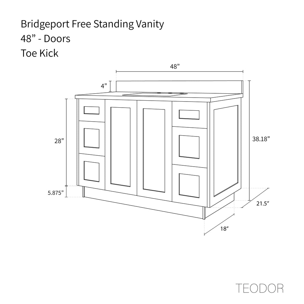 
                  
                    Bridgeport SLIM 48" American Black Walnut Bathroom Vanity Teodor Bathroom Vanity Canada
                  
                