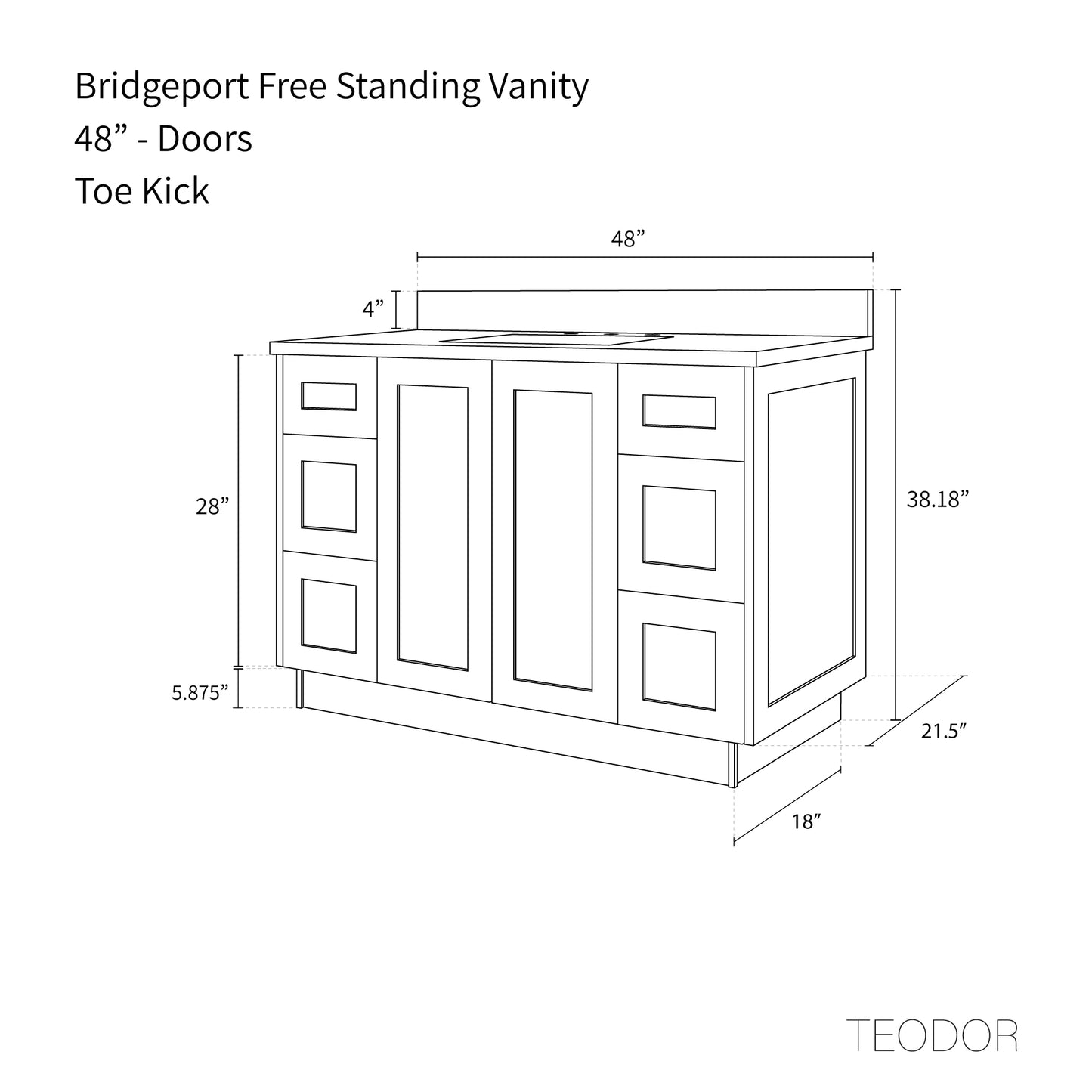 
                  
                    Bridgeport SLIM 48" American Black Walnut Bathroom Vanity Teodor Bathroom Vanity Canada
                  
                