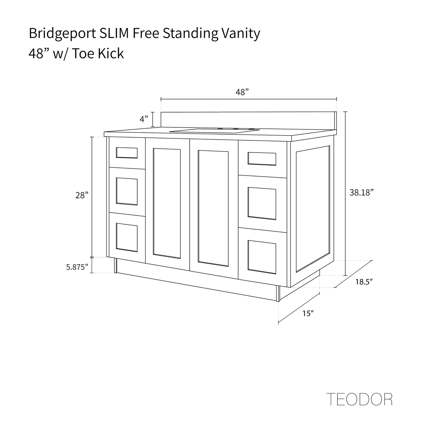 
                  
                    Bridgeport SLIM 48" American Black Walnut Bathroom Vanity
                  
                