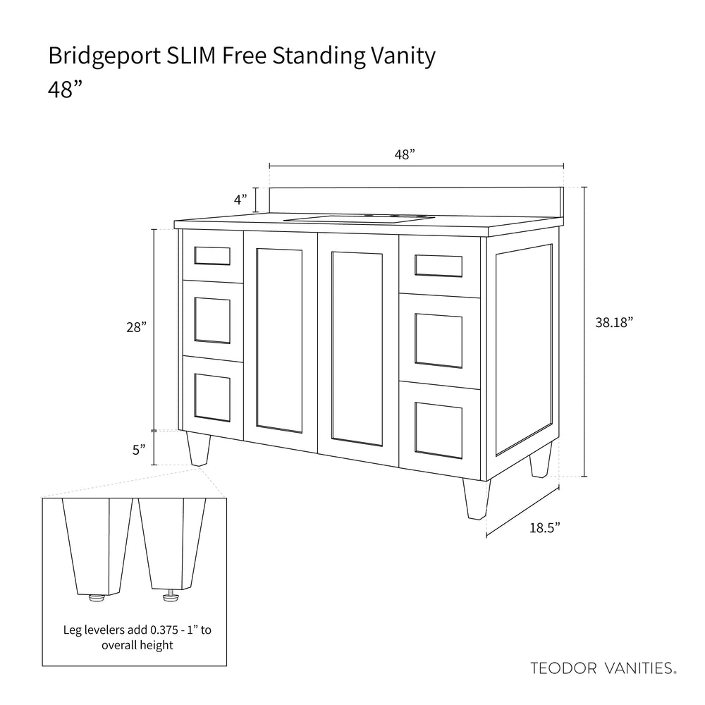 
                  
                    Bridgeport SLIM 48" Satin White Bathroom Vanity
                  
                