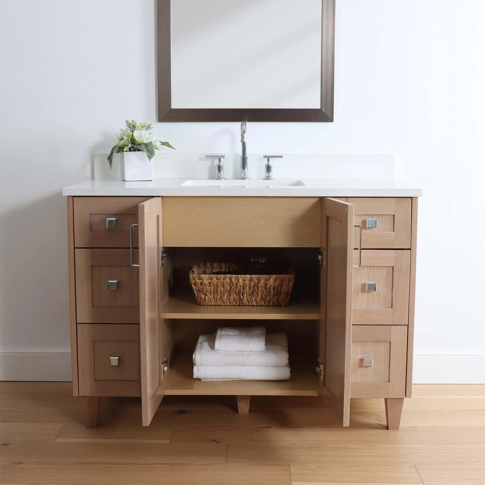 
                  
                    Bridgeport 48" White Oak Bathroom Vanity
                  
                