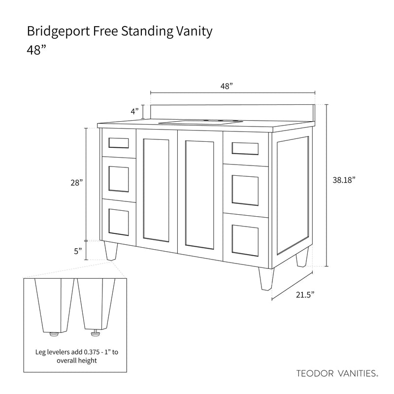 Bridgeport 48", Teodor® White Oak Vanity Teodor Bathroom VanityCanada