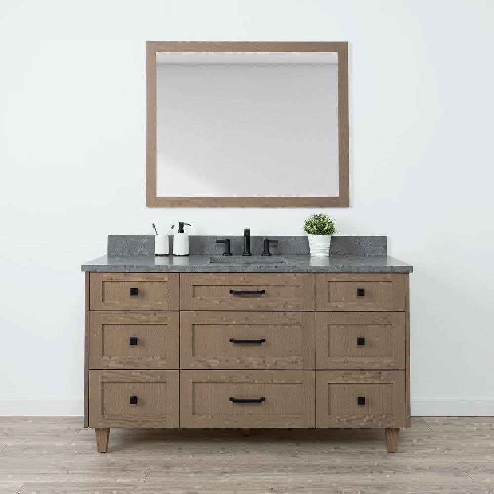 Bridgeport 60" Almond Coast Bathroom Vanity - All Drawers