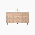 
                  
                    Bridgeport SLIM 60" White Oak Bathroom Vanity - All Drawers Teodor Bathroom Vanity Canada
                  
                