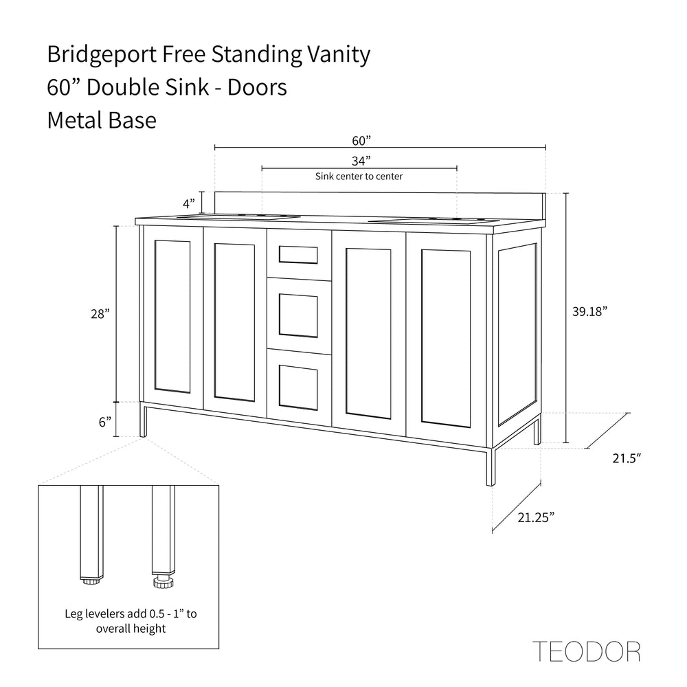 
                  
                    Bridgeport 60" White Oak Bathroom Vanity, Double Sink
                  
                