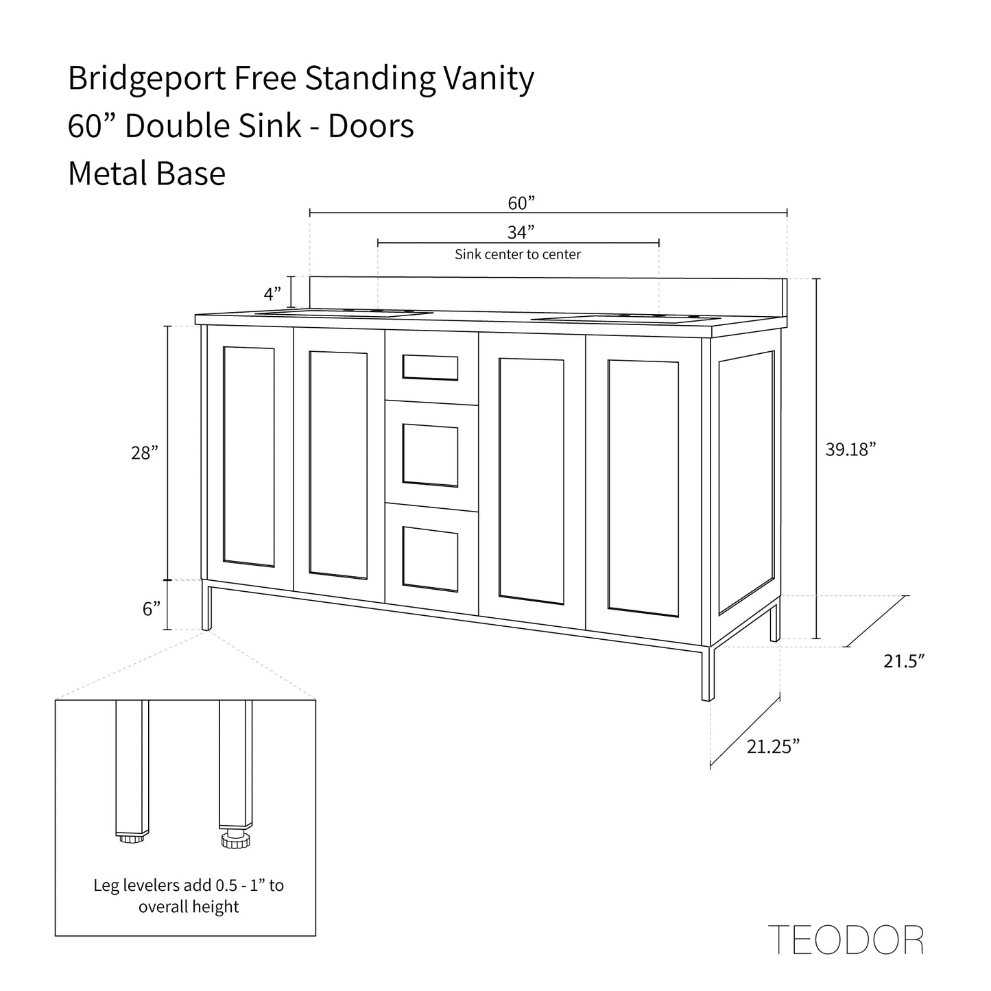 
                  
                    Bridgeport 60" White Oak Bathroom Vanity, Double Sink
                  
                