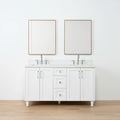 
                  
                    Bridgeport 60" Satin White Bathroom Vanity, Double Sink
                  
                