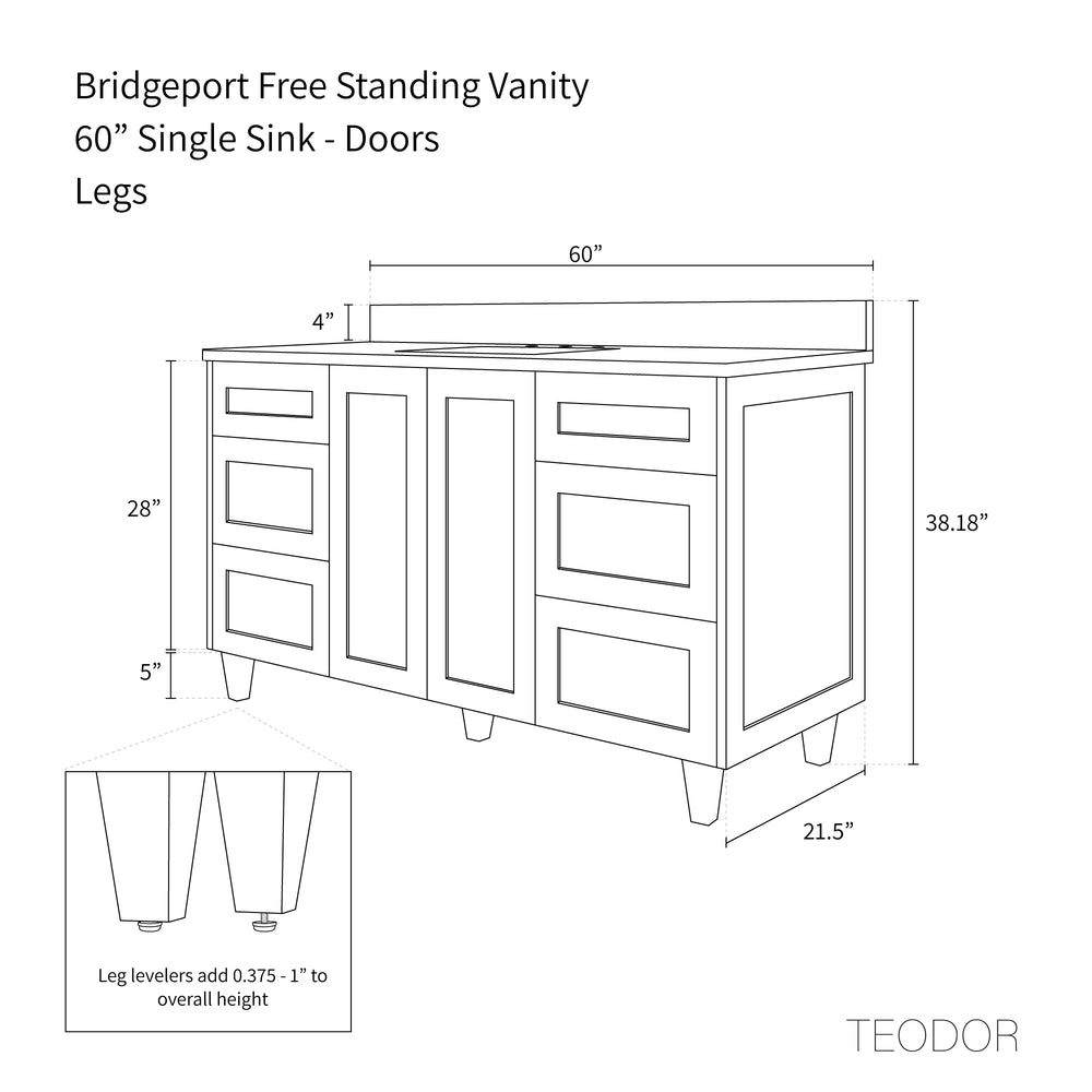 
                  
                    Bridgeport SLIM 60" Almond Coast Bathroom Vanity Teodor Bathroom Vanity Canada
                  
                