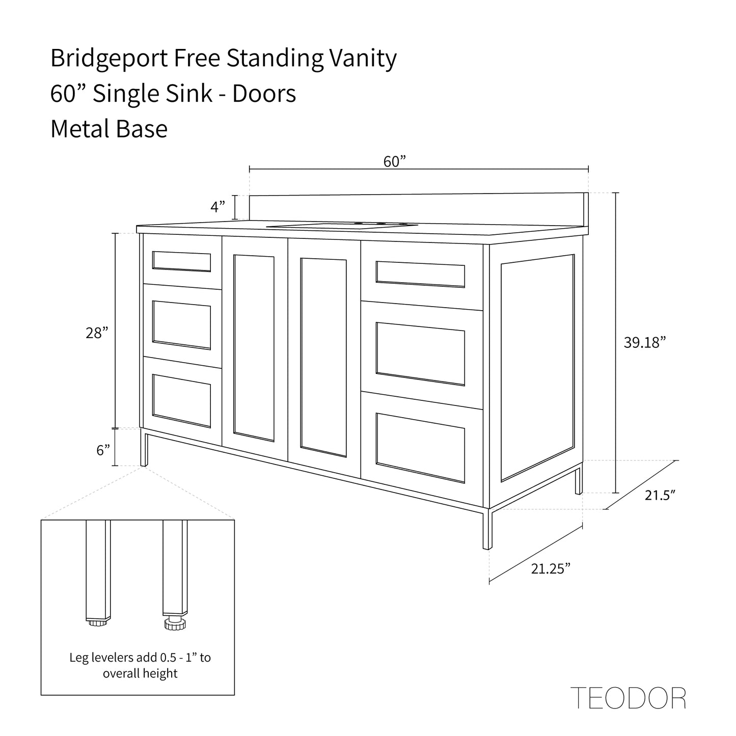 
                  
                    Bridgeport 60" White Oak Bathroom Vanity
                  
                