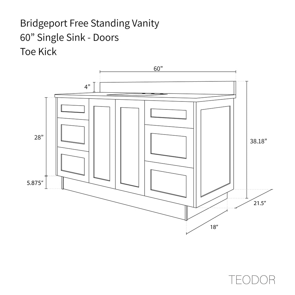 
                  
                    Bridgeport SLIM 60" American Black Walnut Bathroom Vanity Teodor Bathroom Vanity Canada
                  
                