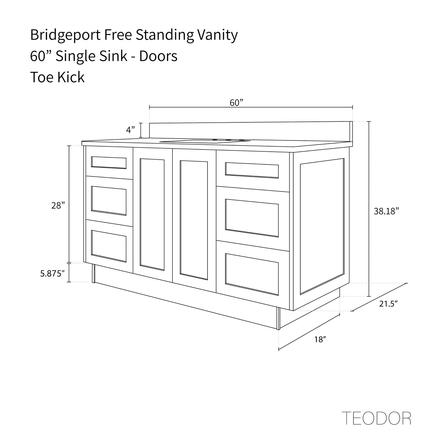 
                  
                    Bridgeport SLIM 60" American Black Walnut Bathroom Vanity Teodor Bathroom Vanity Canada
                  
                