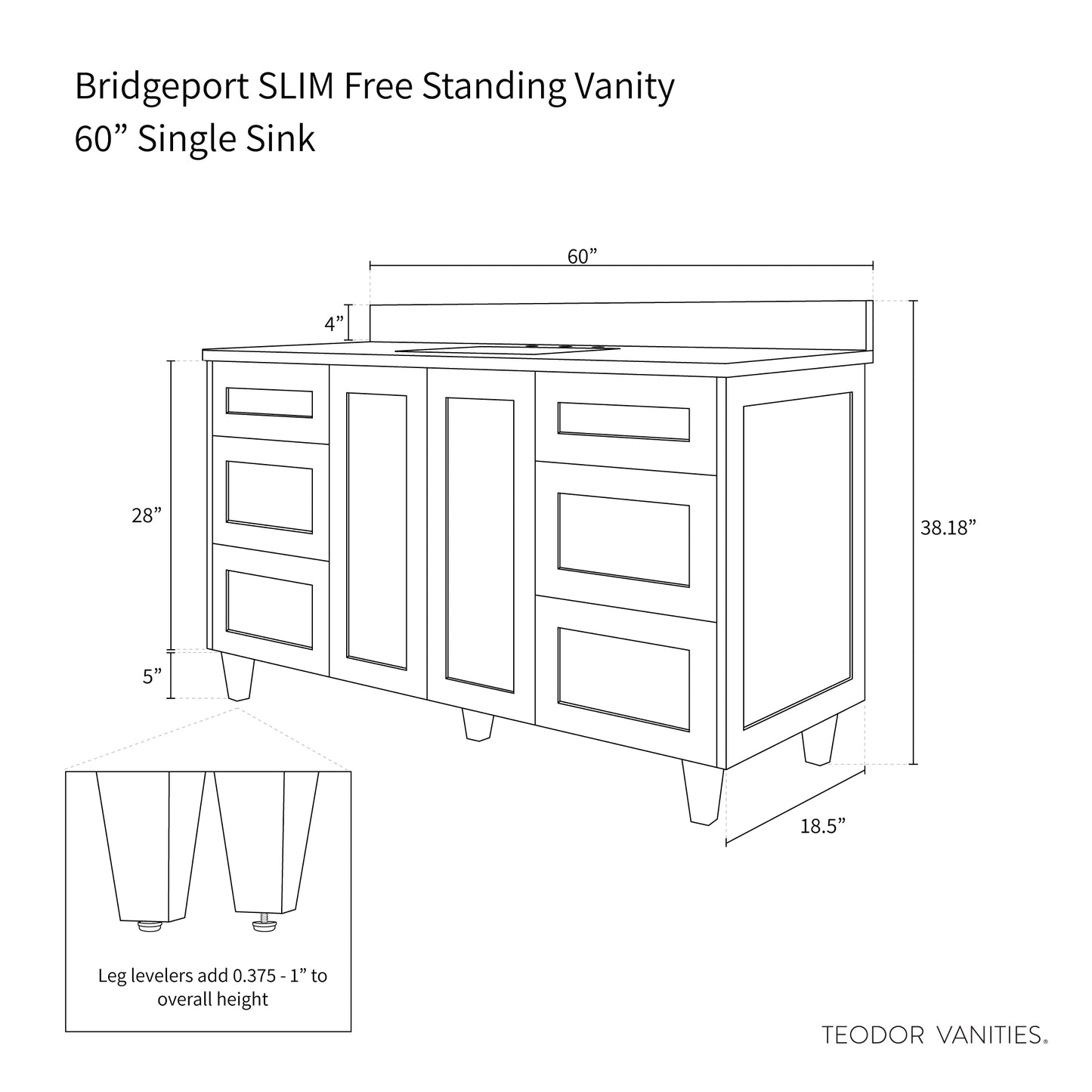 
                  
                    Bridgeport SLIM 60" Champagne Pink Bathroom Vanity
                  
                