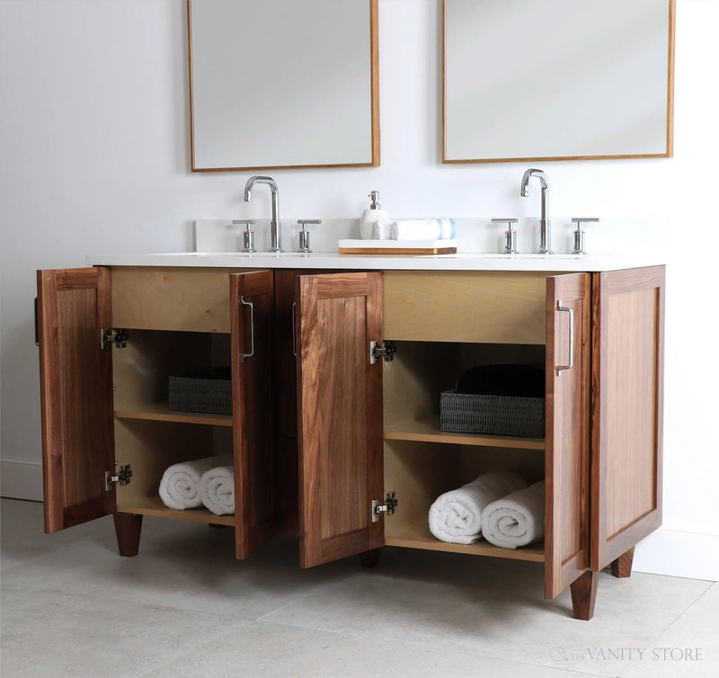 Bridgeport 60", Teodor® American Black Walnut Vanity, Double Sink