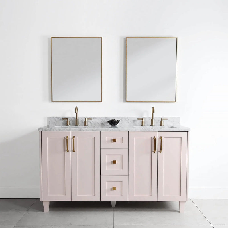 Bridgeport 60", Teodor® Champagne Pink Vanity, Double Sink Teodor Bathroom VanityCanada