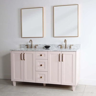 Bridgeport 60", Teodor® Champagne Pink Vanity, Double Sink