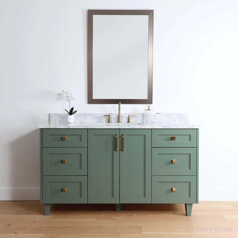 Bridgeport 60" Sage Green Bathroom Vanity