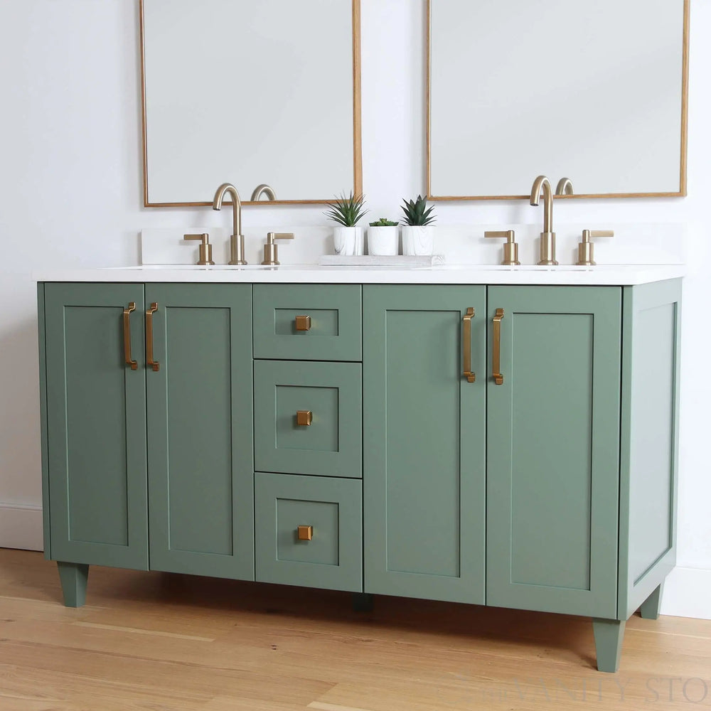 
                  
                    Bridgeport 60" Sage Green Bathroom Vanity, Double Sink
                  
                