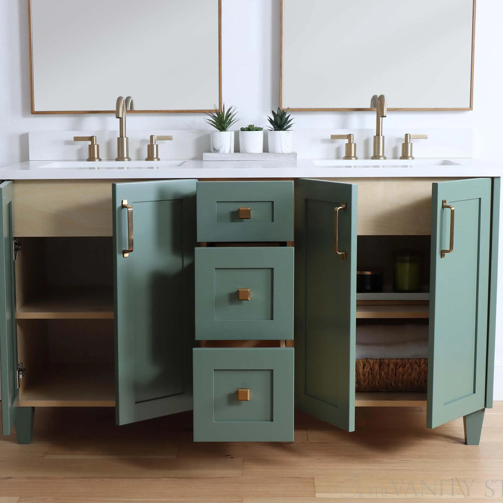 
                  
                    Bridgeport 60" Sage Green Bathroom Vanity, Double Sink
                  
                