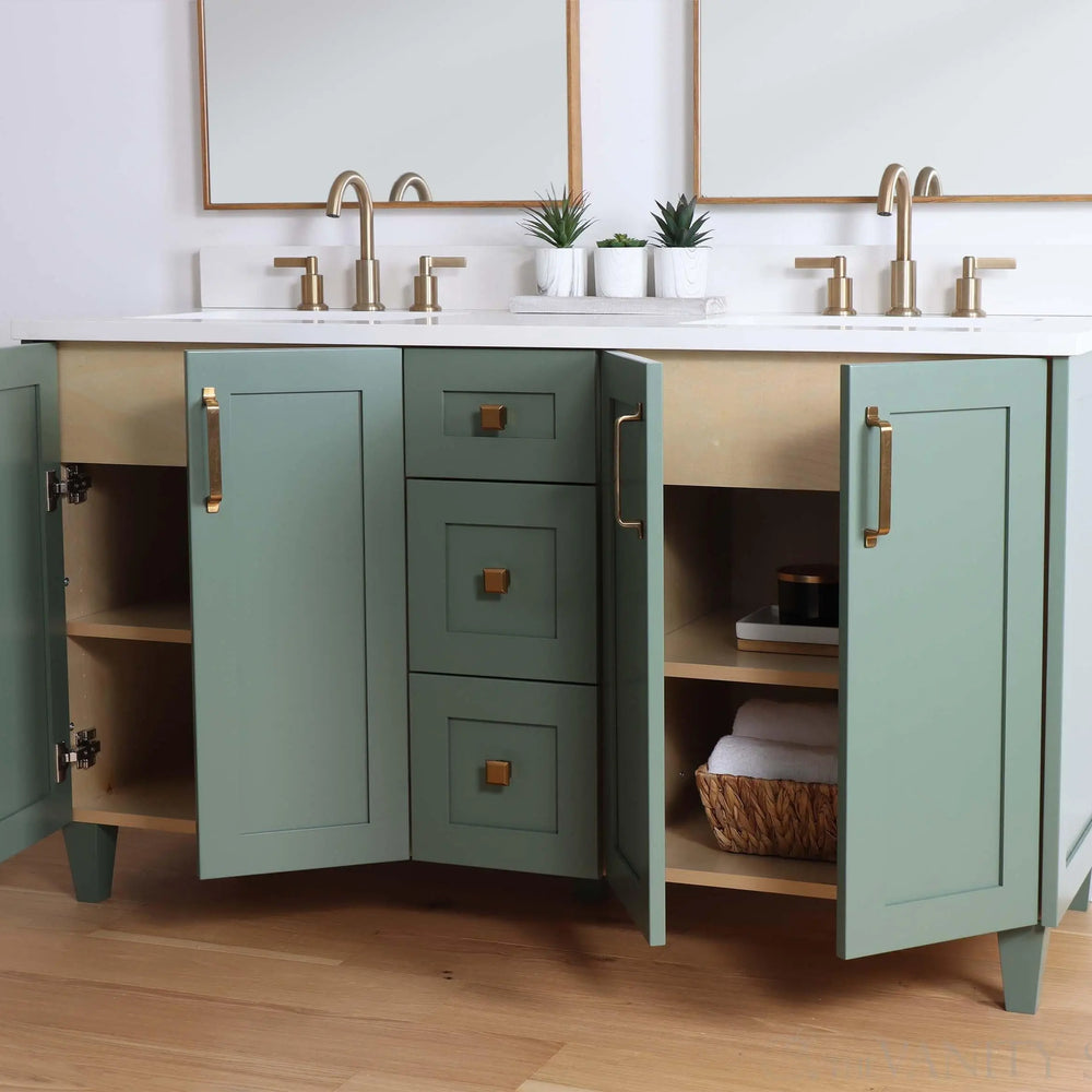 
                  
                    Bridgeport 60" Sage Green Bathroom Vanity, Double Sink
                  
                