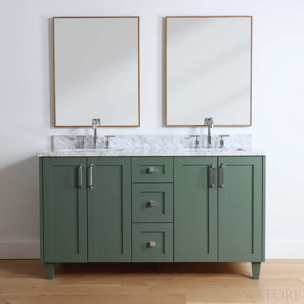 
                  
                    Bridgeport 60" Sage Green Bathroom Vanity, Double Sink
                  
                