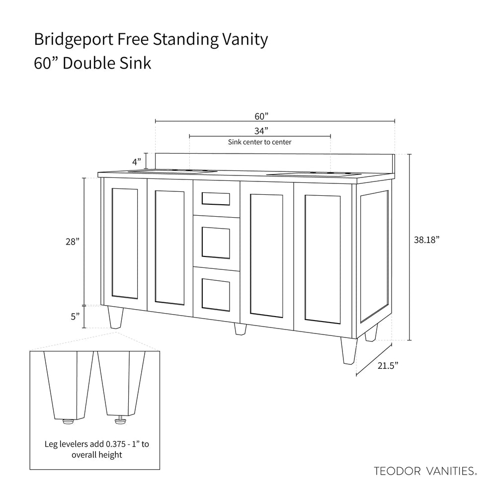 
                  
                    Bridgeport 60", Teodor® Sage Green Vanity, Double Sink Teodor Bathroom VanityCanada
                  
                