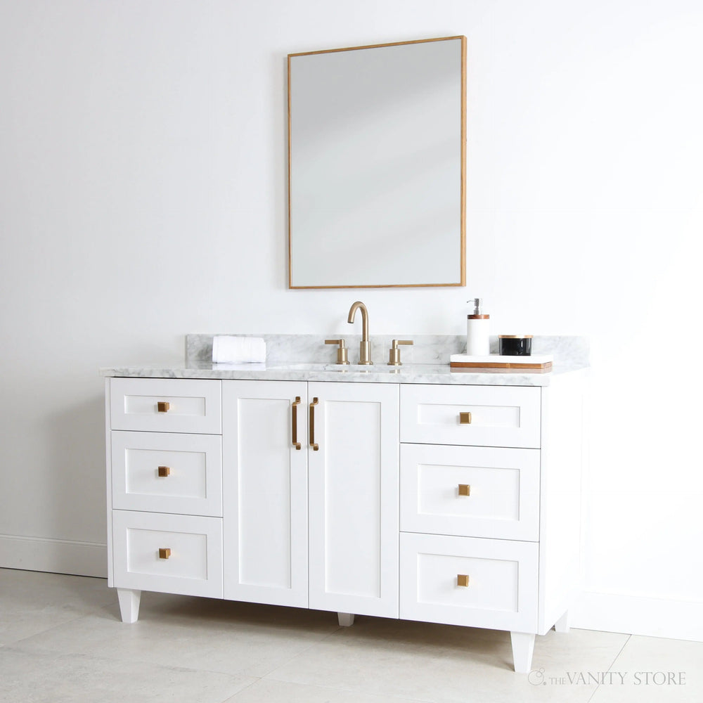 
                  
                    Bridgeport 60" Satin White Bathroom Vanity
                  
                