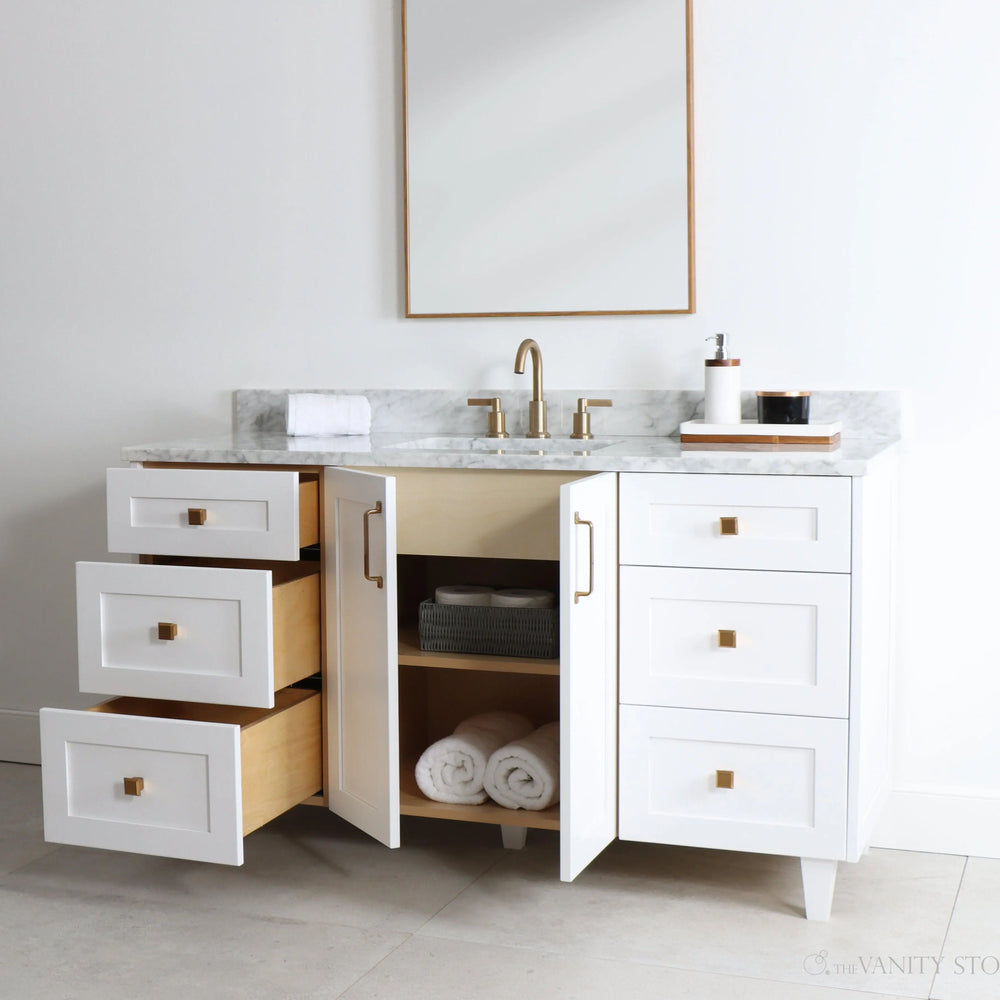 
                  
                    Bridgeport 60" Satin White Bathroom Vanity
                  
                