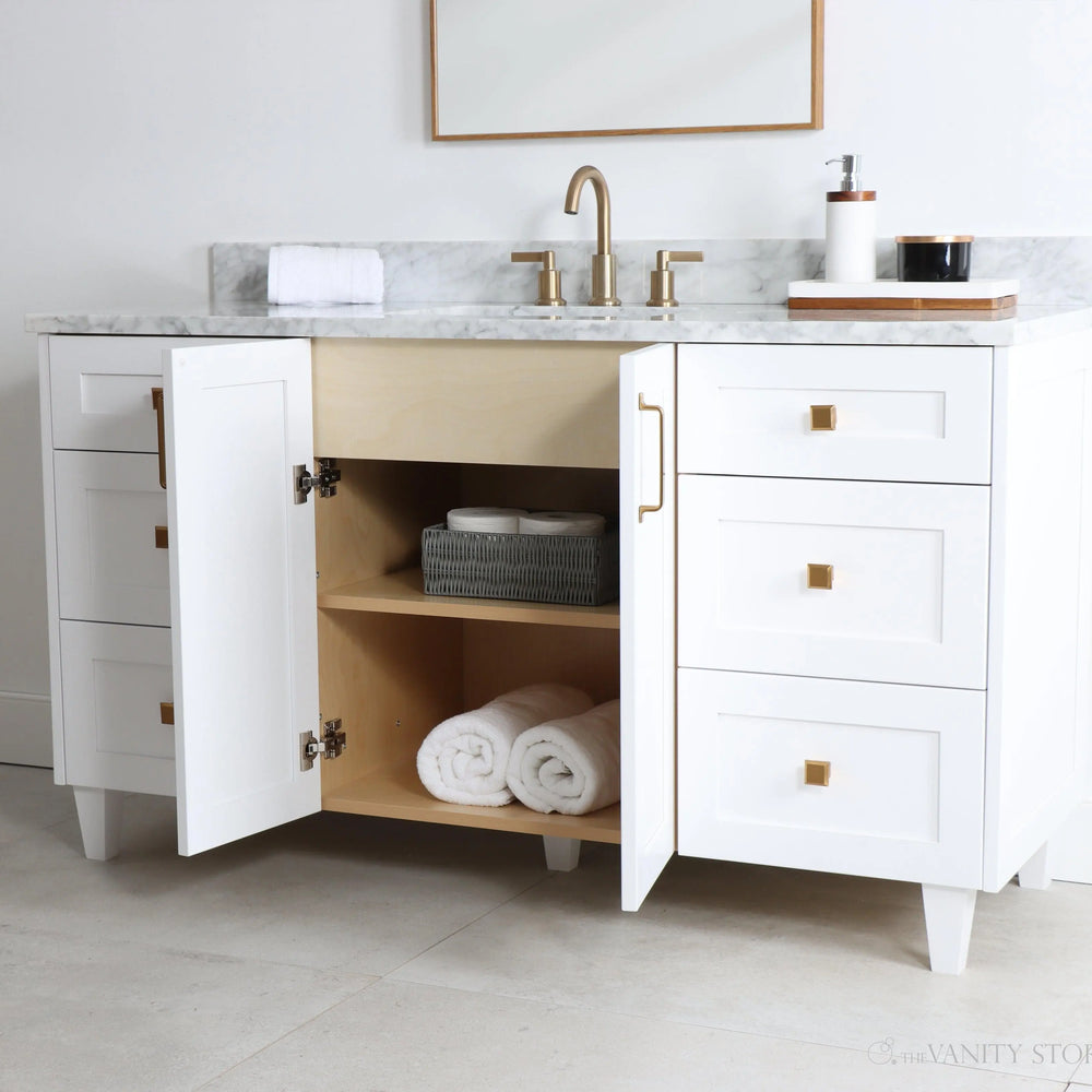 
                  
                    Bridgeport 60" Satin White Bathroom Vanity
                  
                