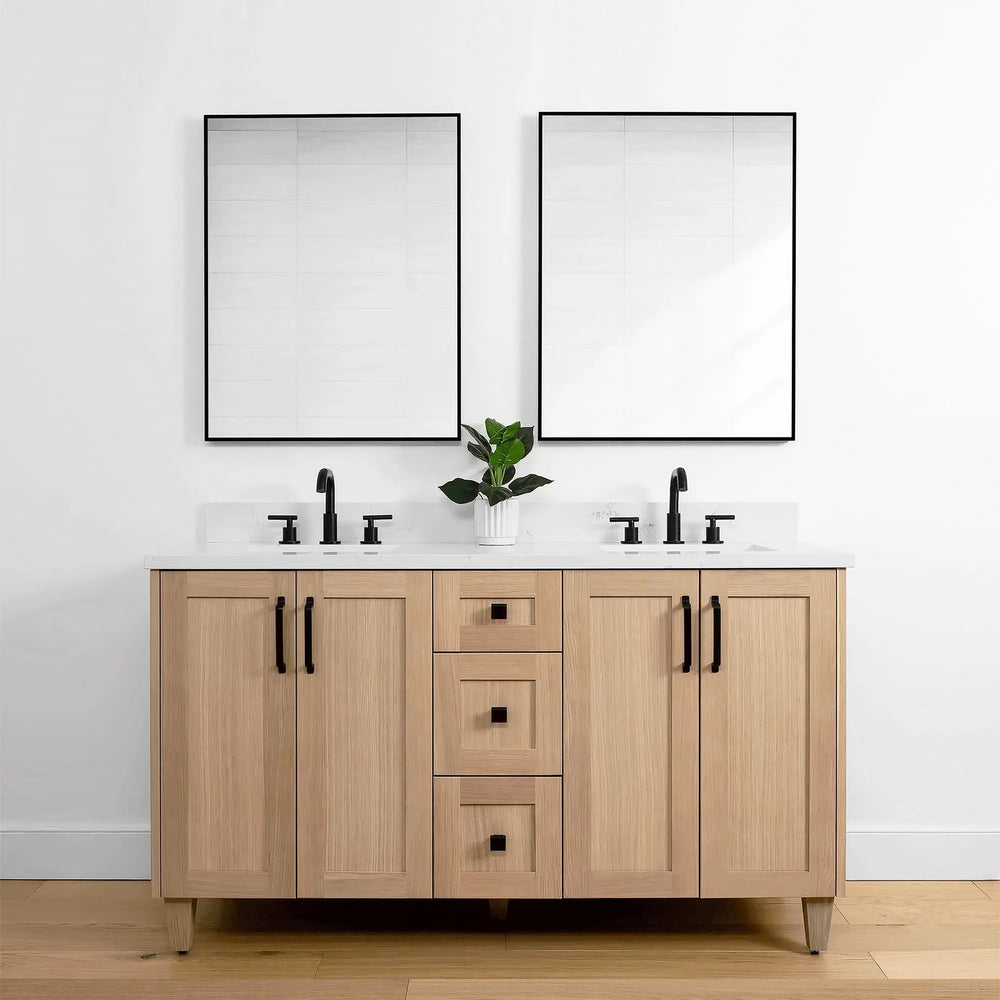 
                  
                    Bridgeport 60", Teodor® White Oak Vanity, Double Sink Teodor Bathroom VanityCanada
                  
                