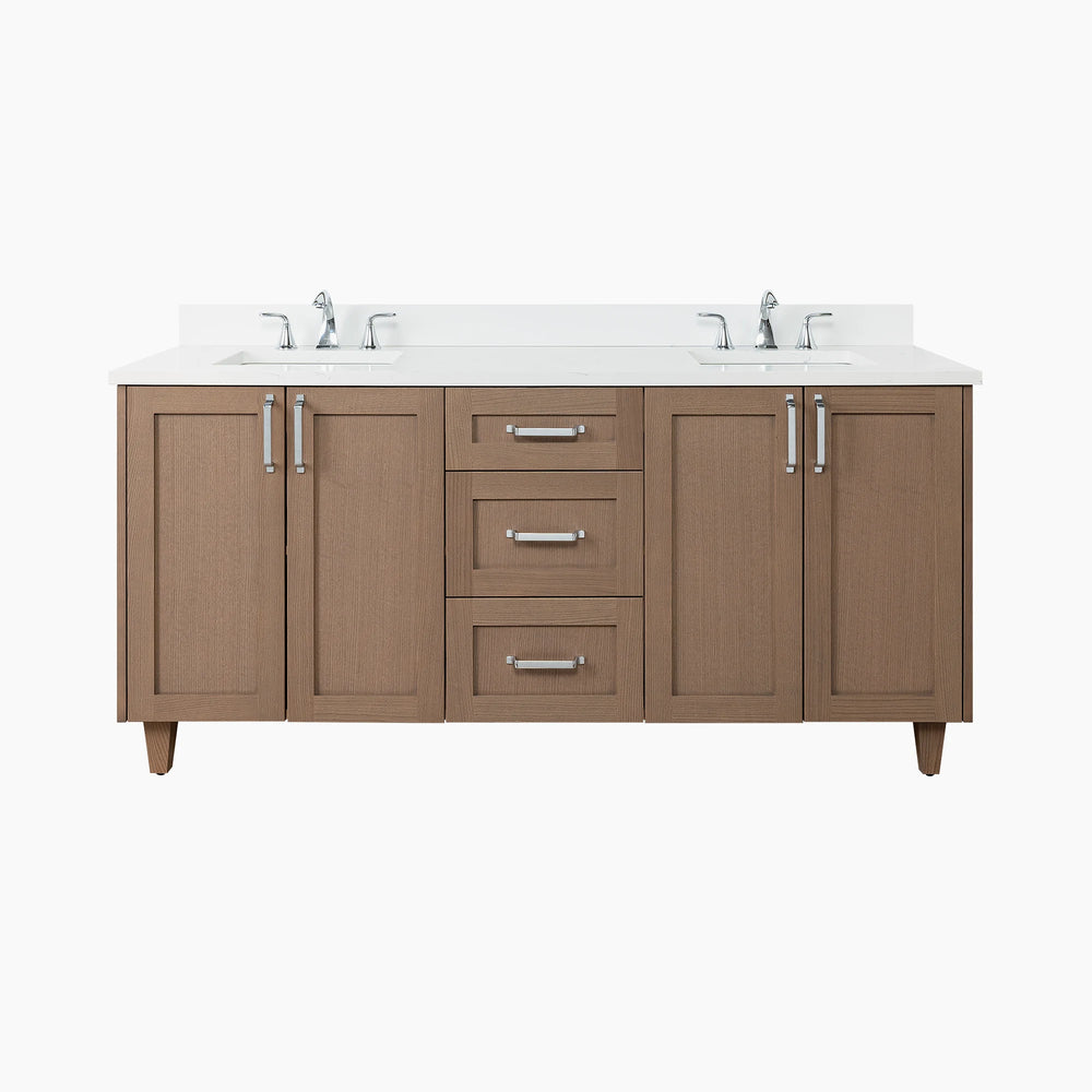 Bridgeport 72" Almond Coast Bathroom Vanity, Double Sink