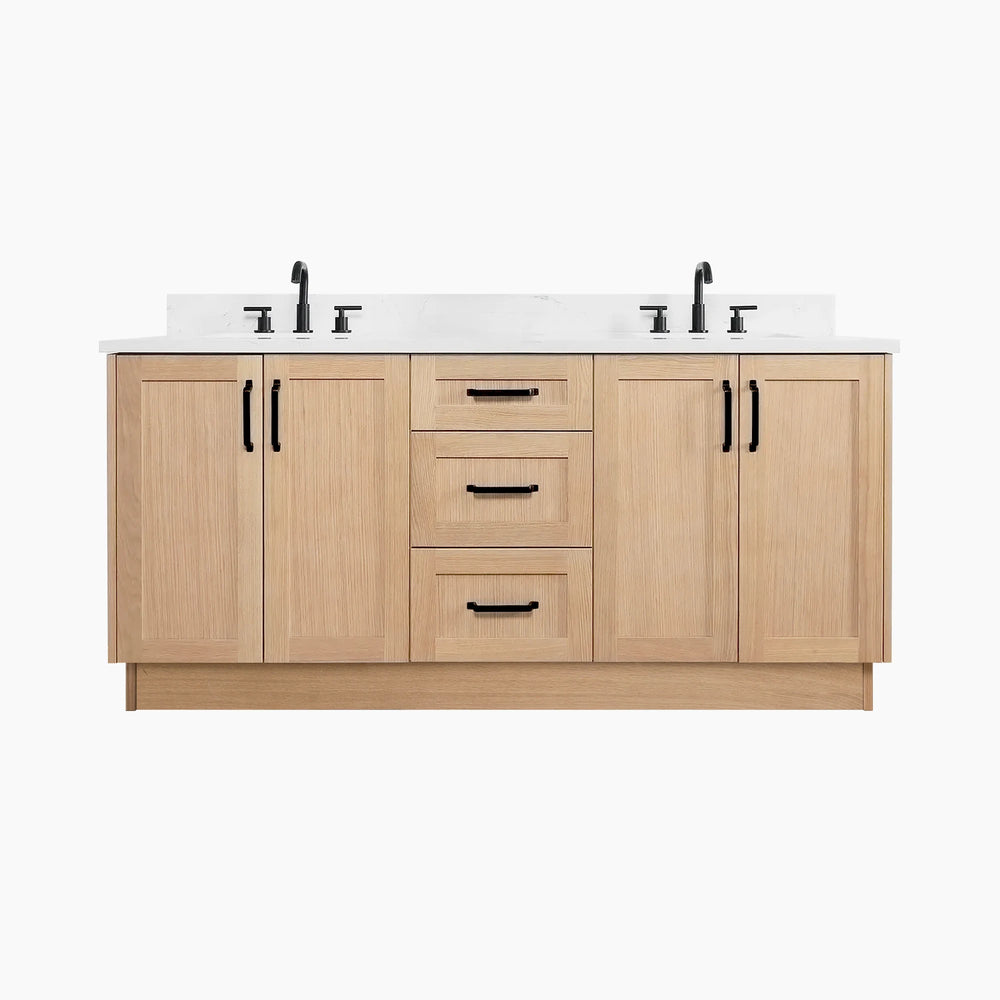 
                  
                    Bridgeport SLIM 72" White Oak Bathroom Vanity, Double Sink
                  
                