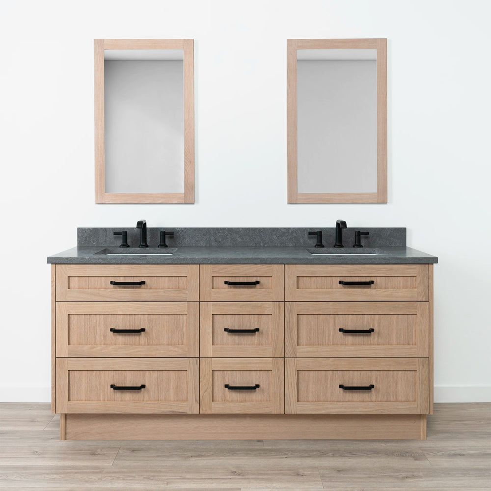 
                  
                    Bridgeport 72" White Oak Bathroom Vanity, Double Sink - All Drawers
                  
                