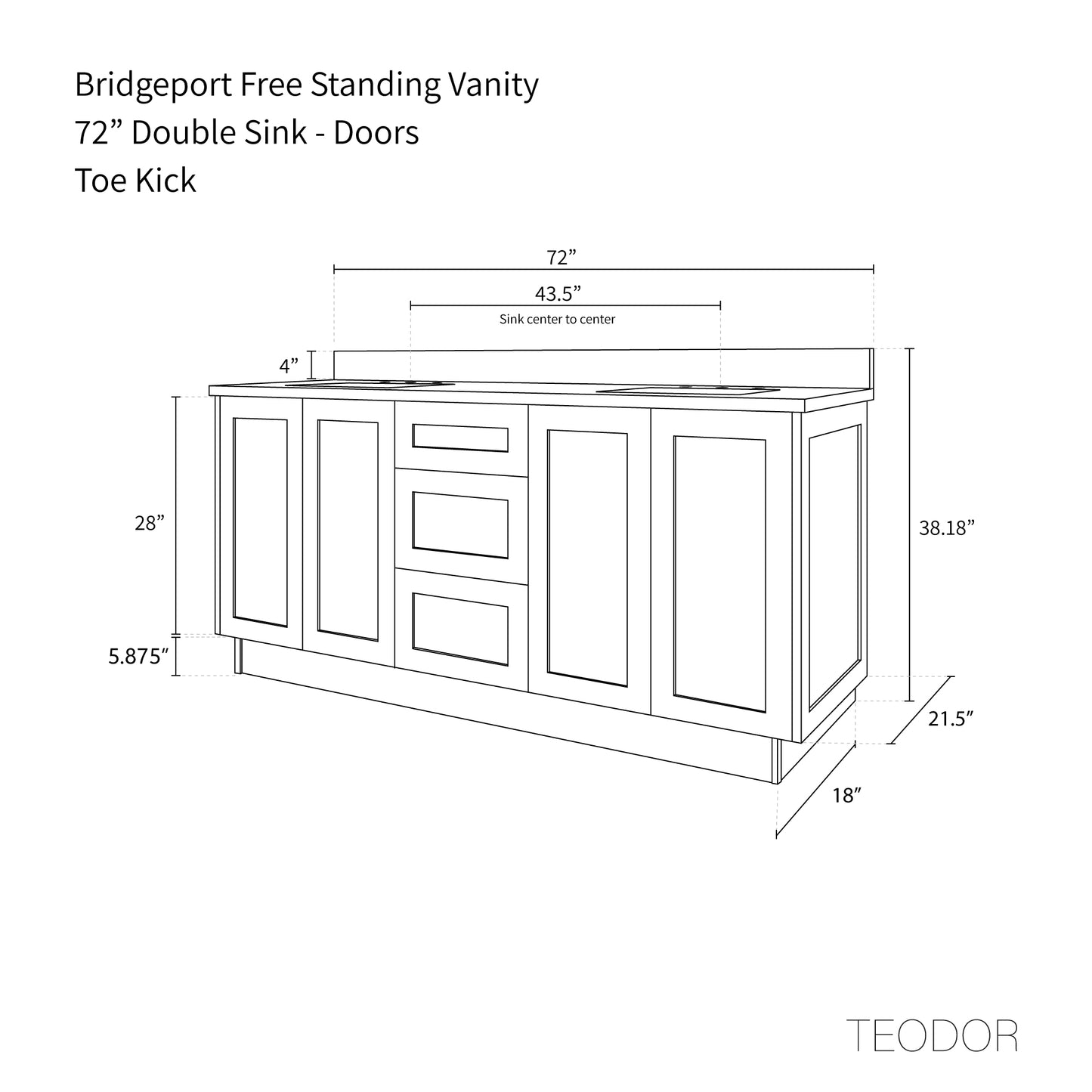 
                  
                    Bridgeport SLIM 72" American Black Walnut Bathroom Vanity, Double Sink Teodor Bathroom Vanity Canada
                  
                