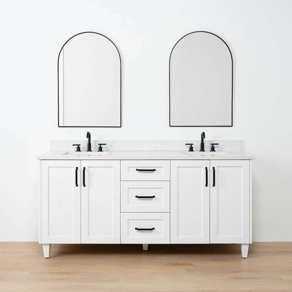 
                  
                    Bridgeport 72" Satin White Bathroom Vanity, Double Sink
                  
                