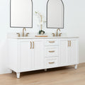 
                  
                    Bridgeport 72" Satin White Bathroom Vanity, Double Sink
                  
                