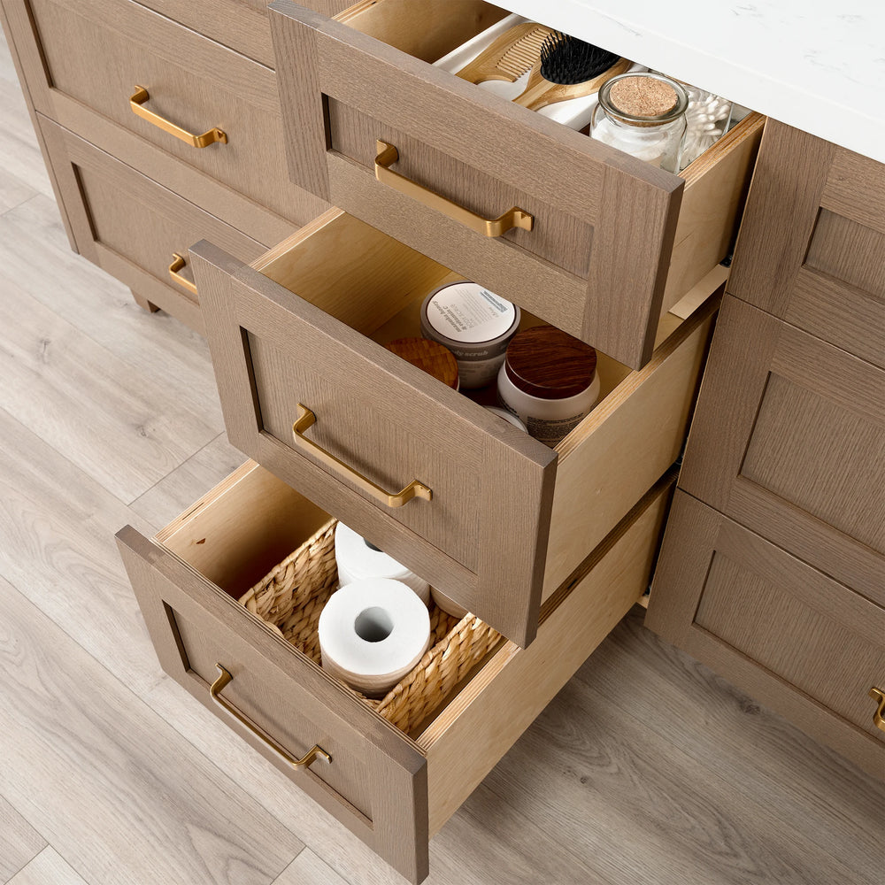 
                  
                    Bridgeport 72" Almond Coast Bathroom Vanity, Double Sink - All Drawers
                  
                