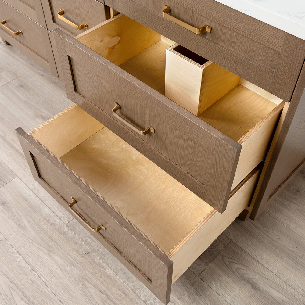 
                  
                    Bridgeport 72" Almond Coast Bathroom Vanity, Double Sink - All Drawers
                  
                